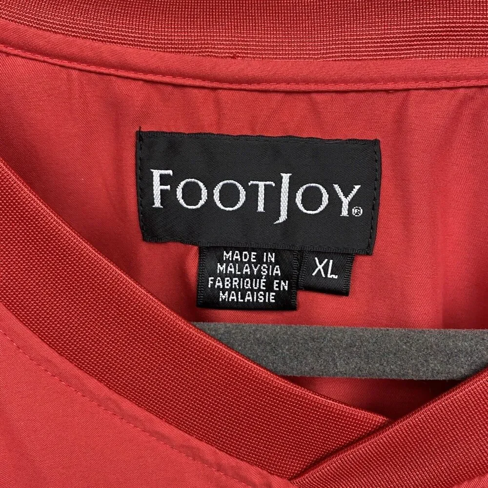 Footjoy windshirt‎ mens xl red long sleeve pullover solid beech hollow V Neck